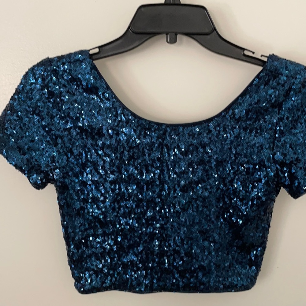Forever 21 midnight blue sequence top